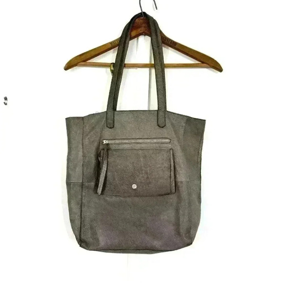 Day and Mood Heather Tote Gray Suede Leather Anthropologie Patchwork Medium Boho - Picture 1 of 14